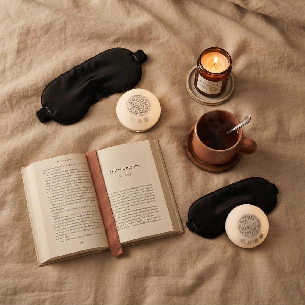 Rise Labs nighttime routine flatlay