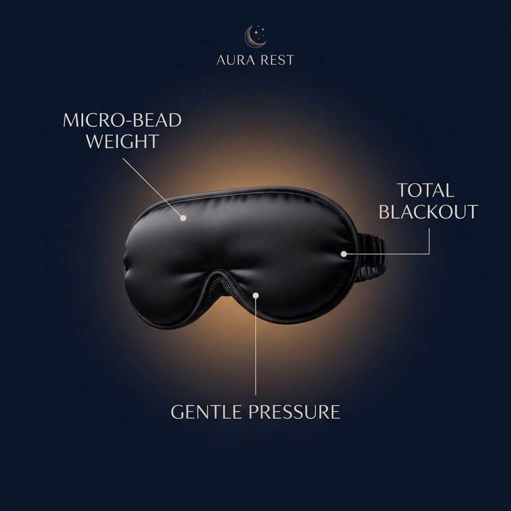 DeepPress features: micro-bead weight, gentle pressure, total blackout