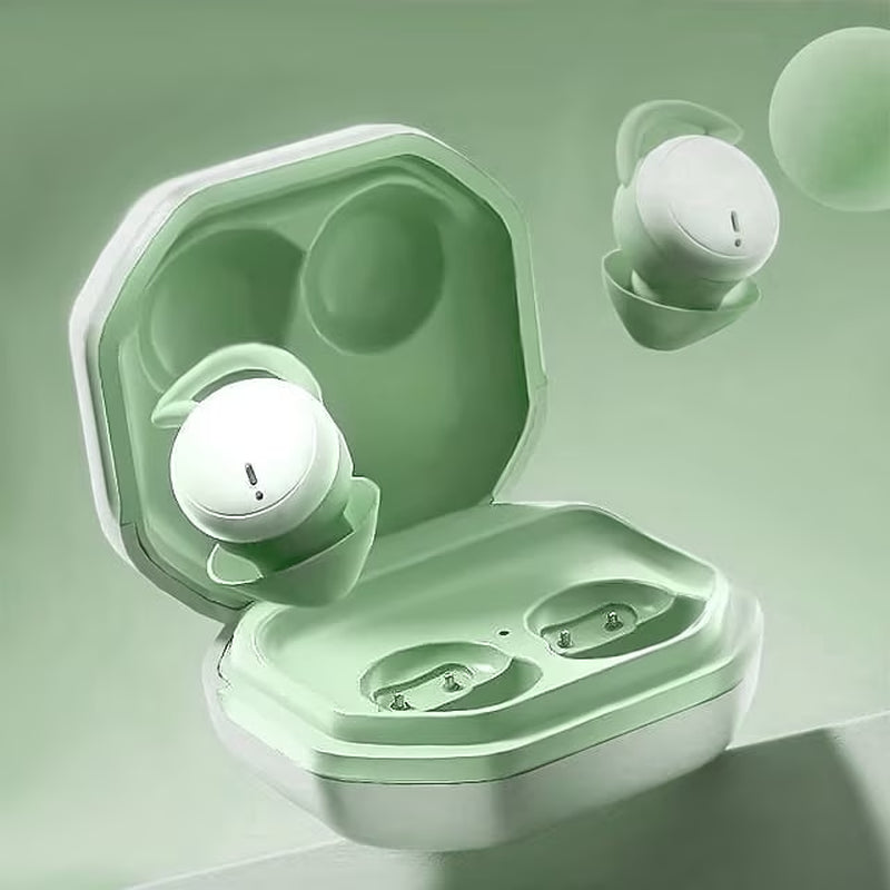 Sleep Earphones Bluetooth Sports Headphone, Wireless Music Sleeping Headphones Noise-Canceling Earbuds Mini Earphones Bluetooth 5.3 Hidden Headphones for Side Sleepers/Work,Light Green