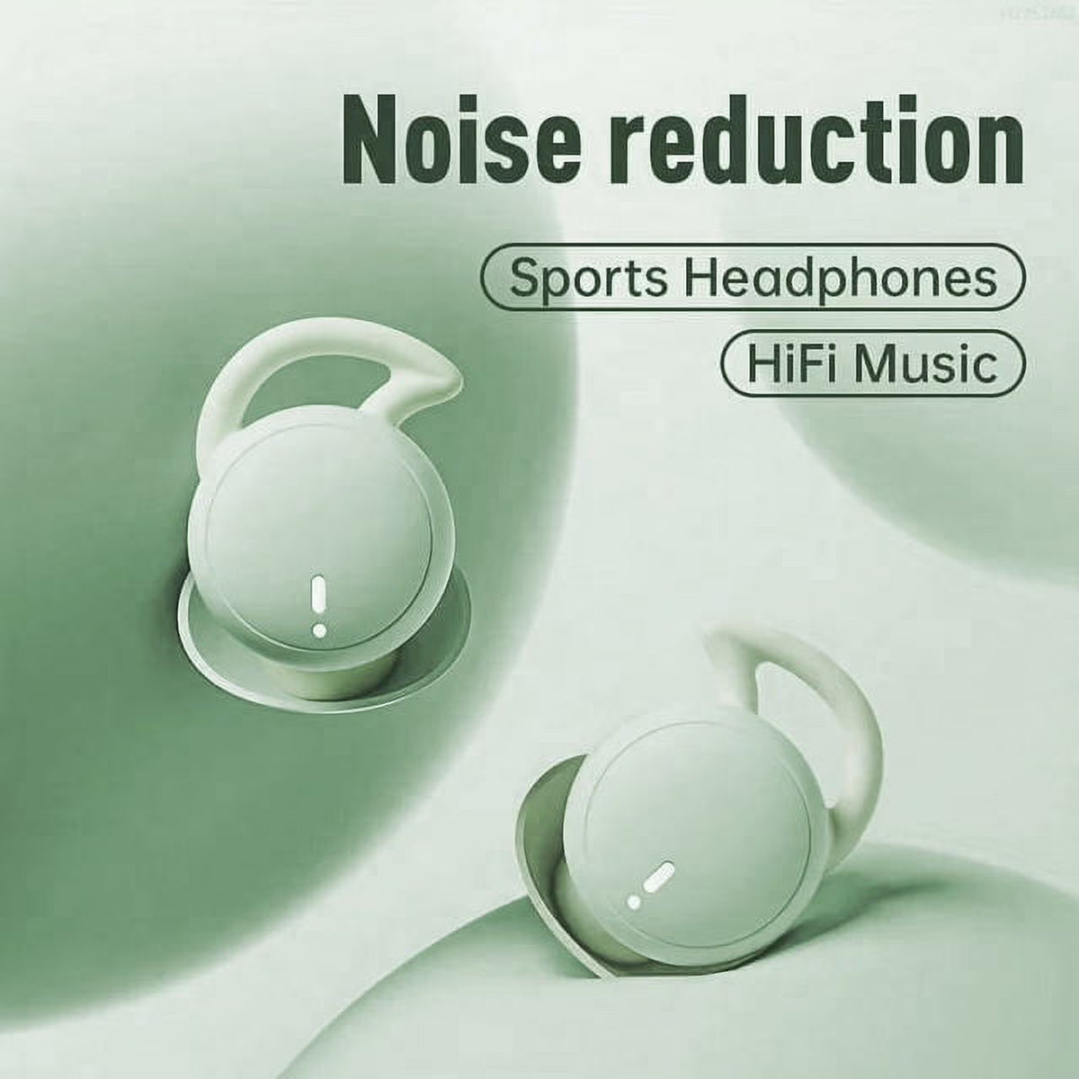 Sleep Earphones Bluetooth Sports Headphone, Wireless Music Sleeping Headphones Noise-Canceling Earbuds Mini Earphones Bluetooth 5.3 Hidden Headphones for Side Sleepers/Work,Light Green