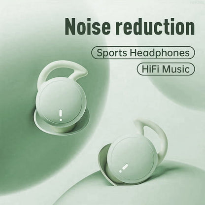 Sleep Earphones Bluetooth Sports Headphone, Wireless Music Sleeping Headphones Noise-Canceling Earbuds Mini Earphones Bluetooth 5.3 Hidden Headphones for Side Sleepers/Work,Light Green